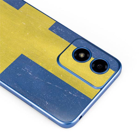 Sweden Flag Distressed Moto G Play 4G (2024) Skin